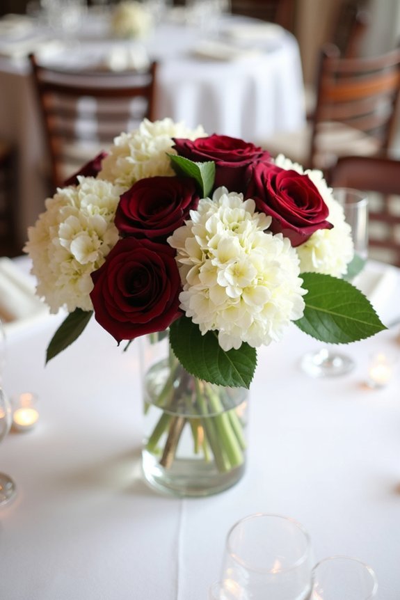 burgundy and white elegance