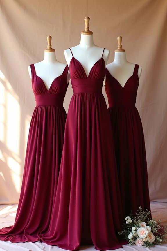 burgundy bridesmaid dress inspiration
