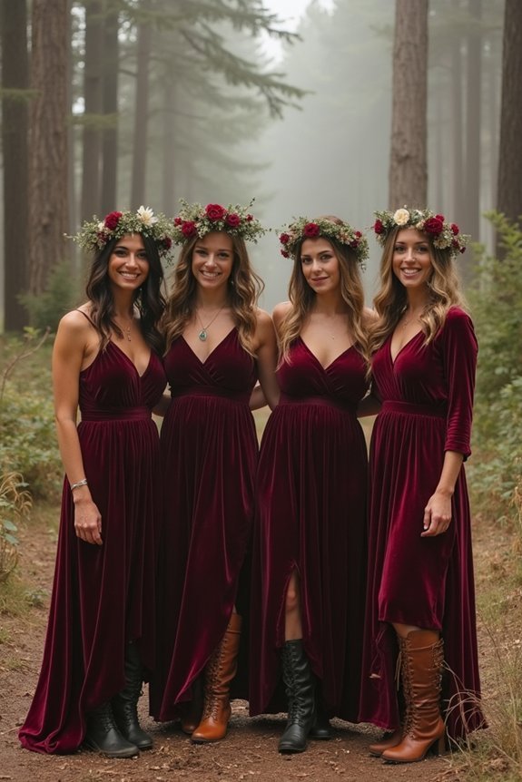 burgundy enhances wedding themes