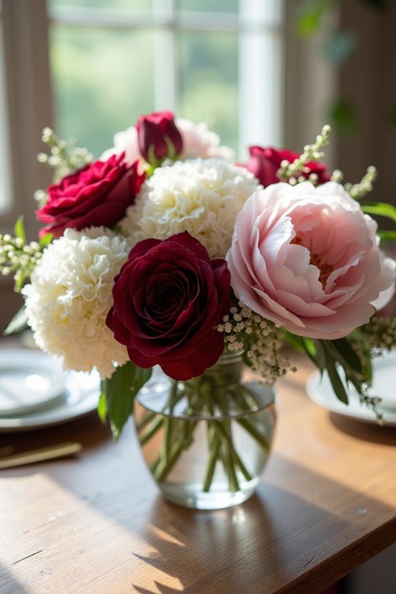 burgundy floral color pairings