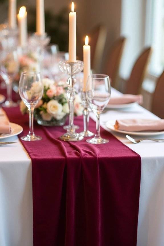 burgundy velvet elevates table design