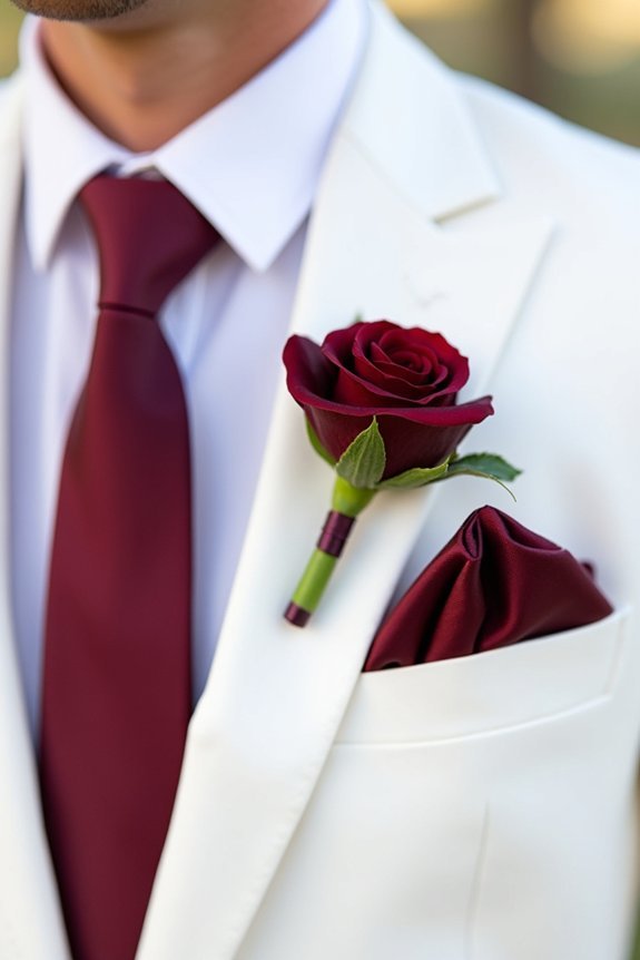 burgundy wedding accessories elegance