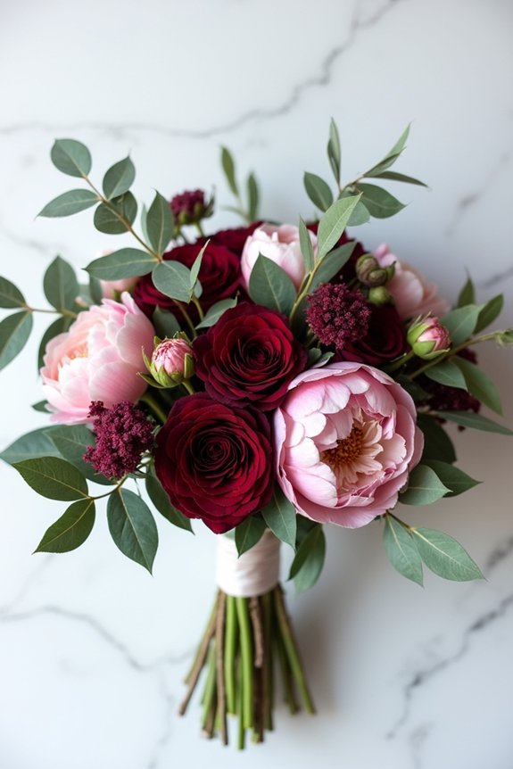 burgundy wedding flower ideas