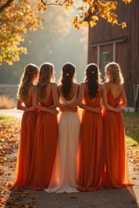 burnt orange bridesmaid dresses