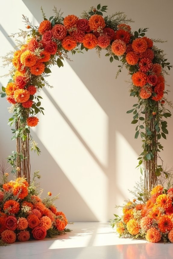 burnt orange ceremony backdrop ideas