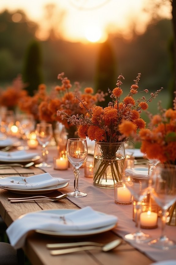 burnt orange floral elegance
