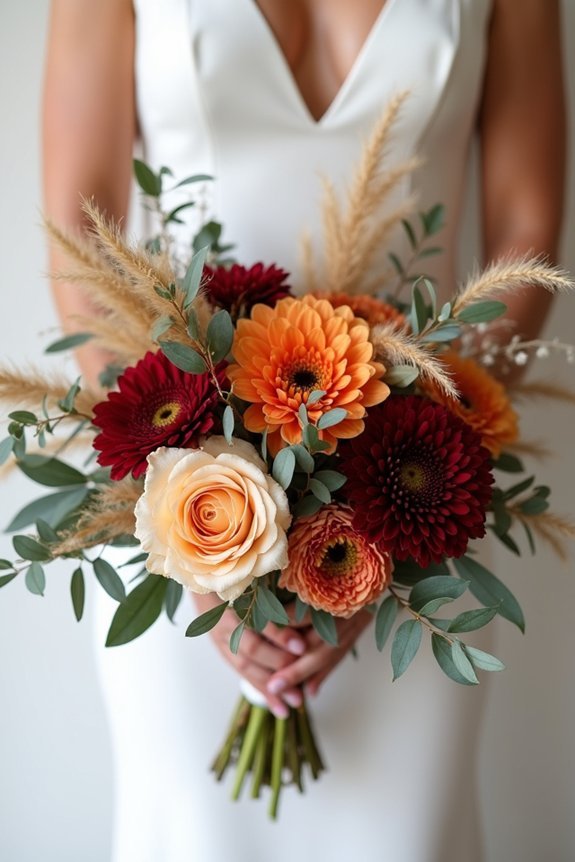 burnt orange floral pairings