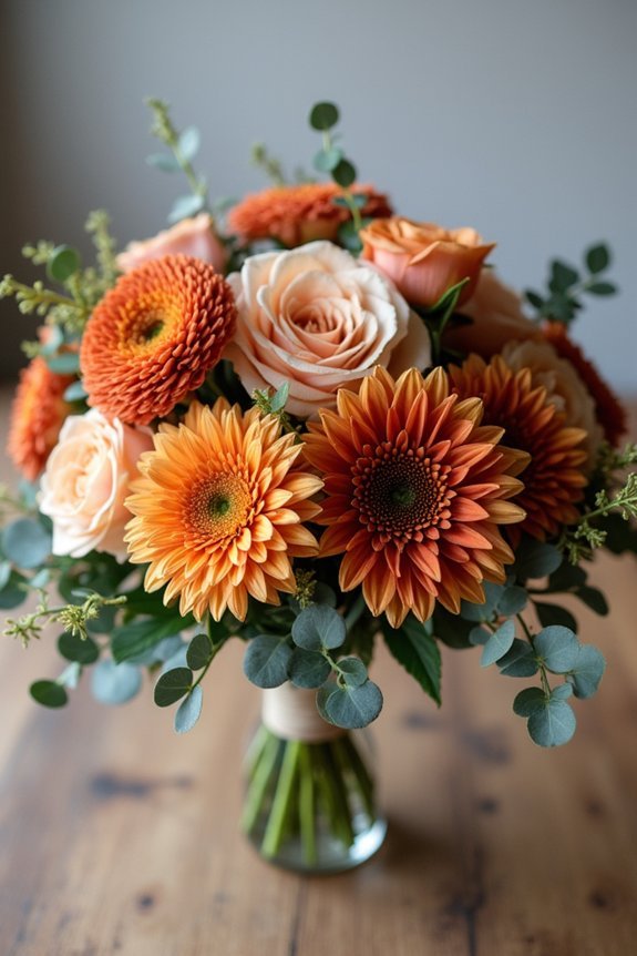 burnt orange flower combinations