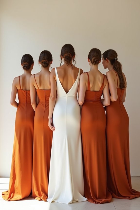 burnt orange satin elegance