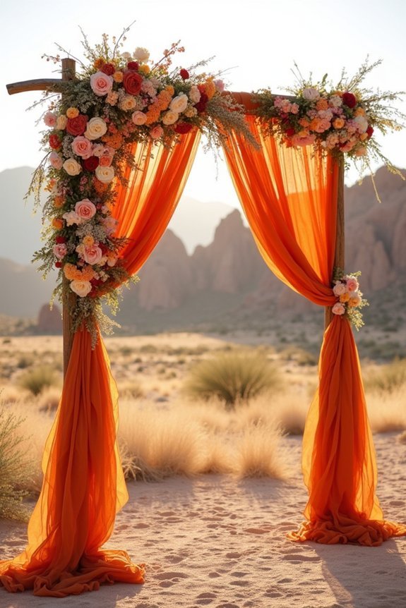 burnt orange wedding arch ideas