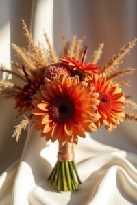 burnt orange wedding bouquets