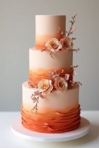 burnt orange wedding cake ideas