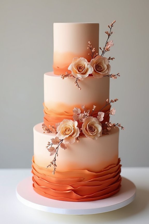 burnt orange wedding cake ideas