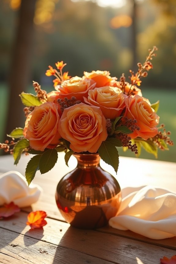 burnt orange wedding centerpieces