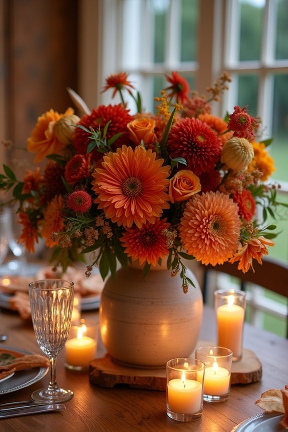 burnt orange wedding centerpieces