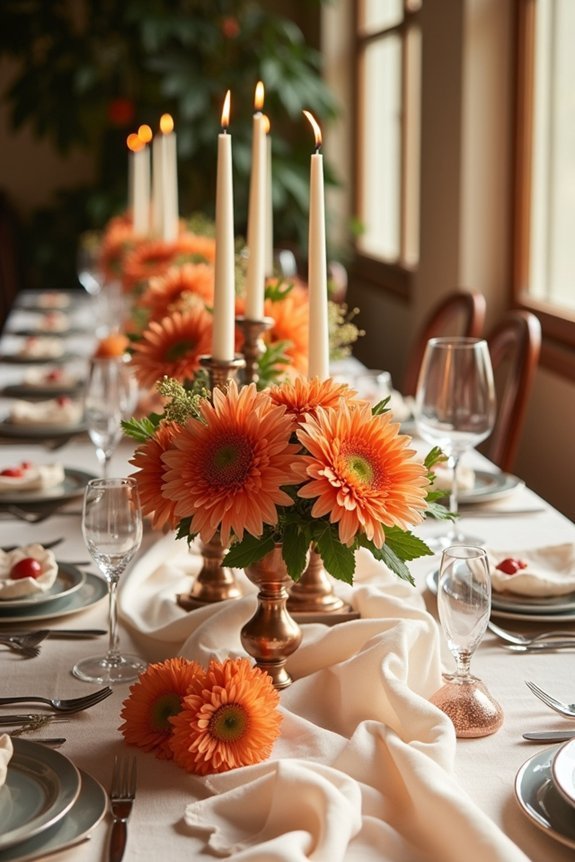 burnt orange wedding florals