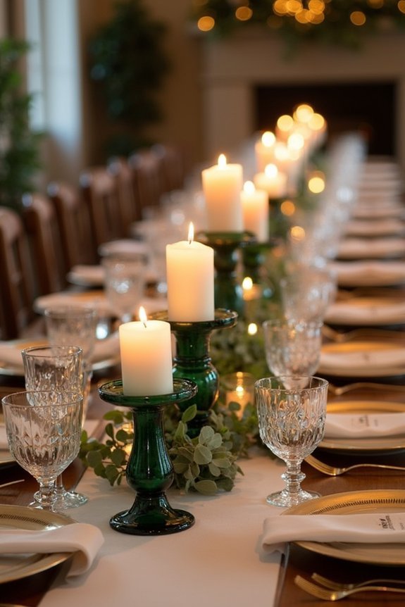 candlelight and metallic elegance