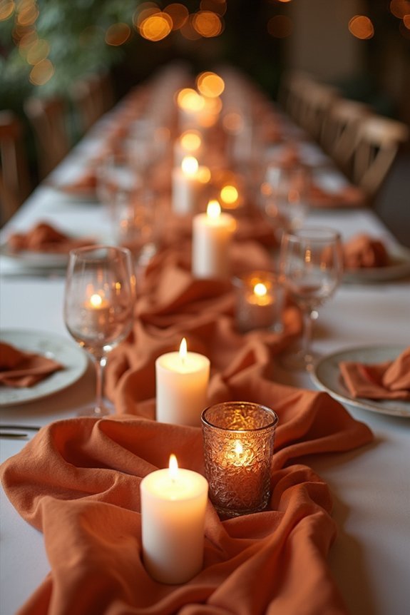 candlelight enhances floral arrangements