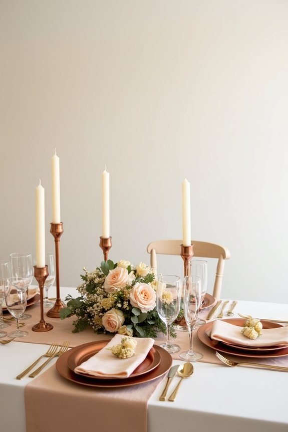 candlelight enhances metallic elegance