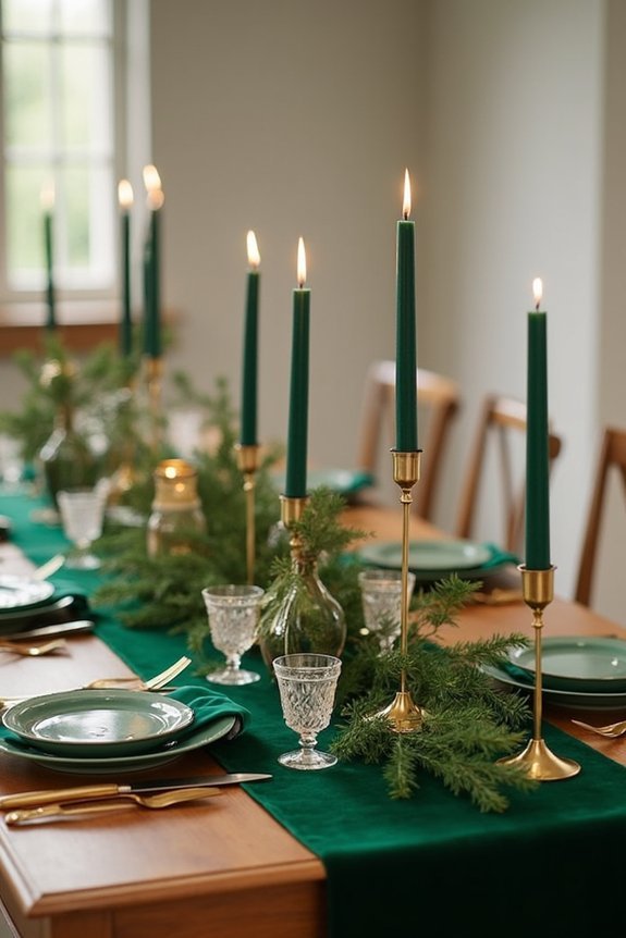 candlelight greenery metallic elegance