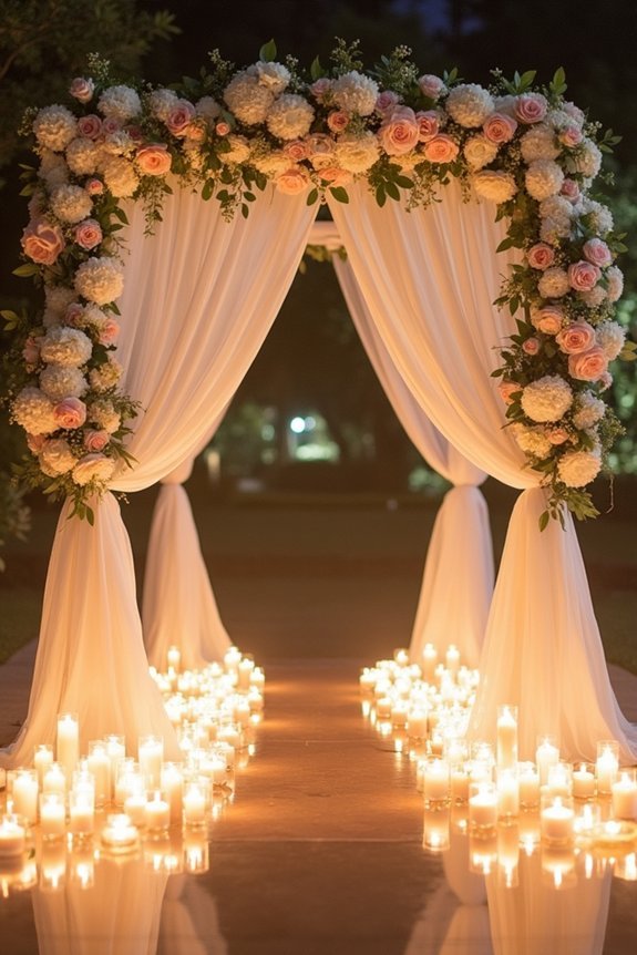 candlelit elegant wedding arch