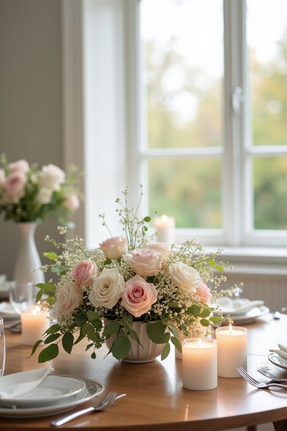 candlelit floral spring centerpieces