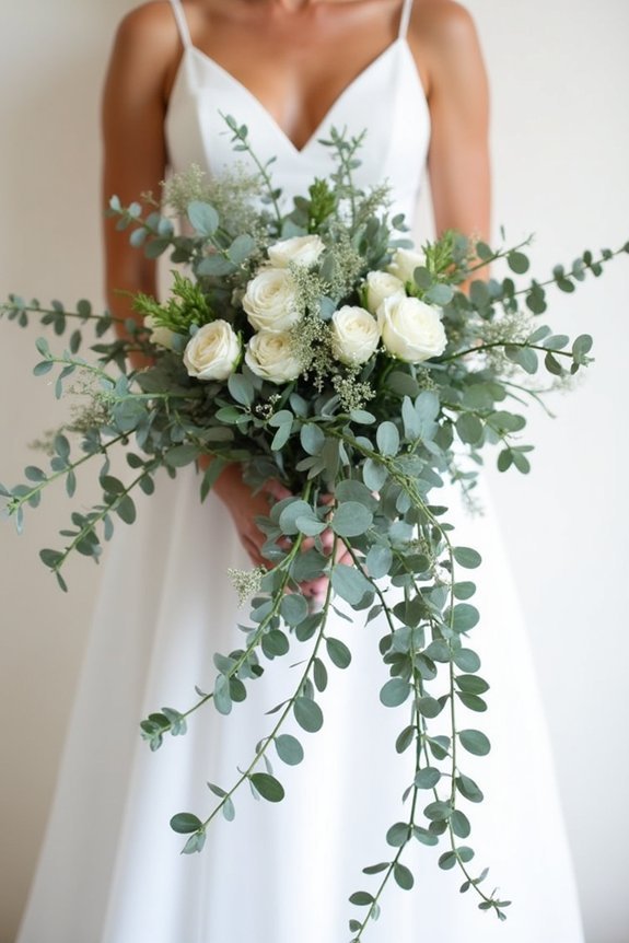 cascading eucalyptus bouquet elegance