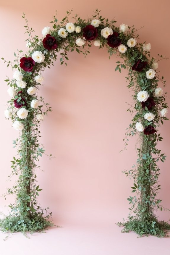 cascading floral arch design