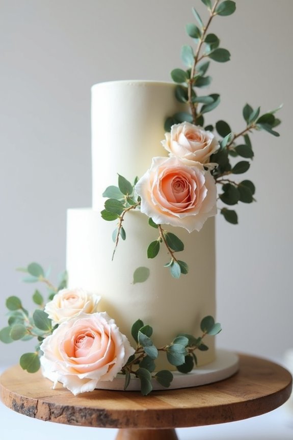 cascading floral wedding cake