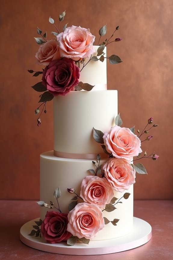 cascading florals and metallics