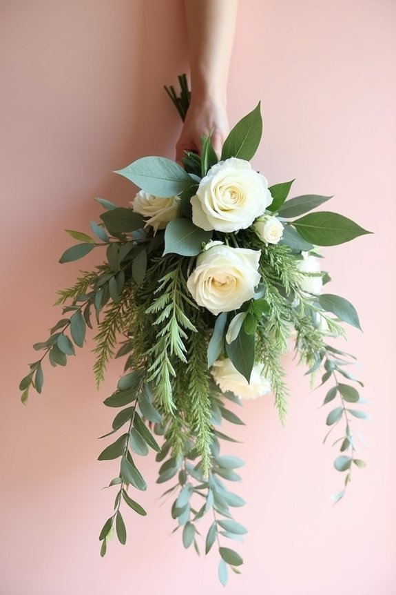 cascading greenery minimal florals