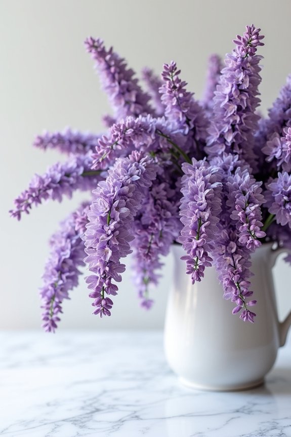 cascading lavender arrangements elegance