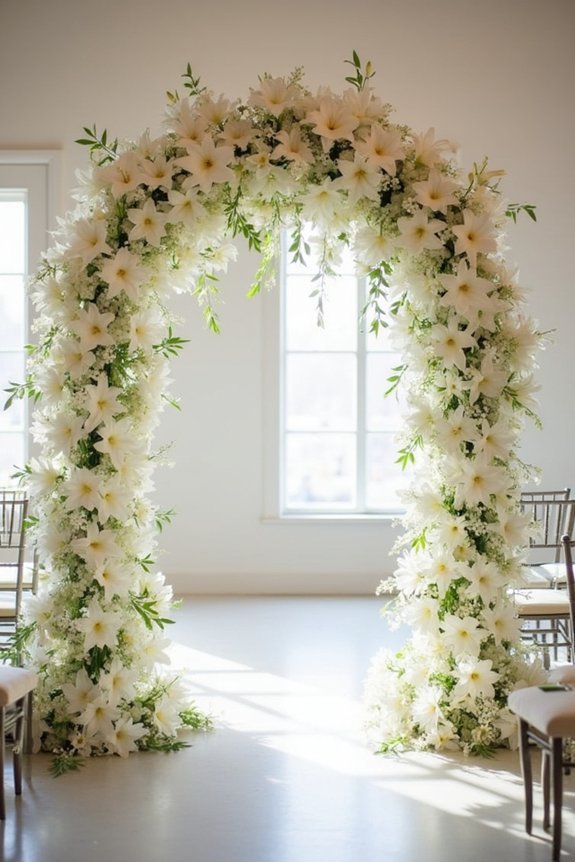 cascading lilies create elegance