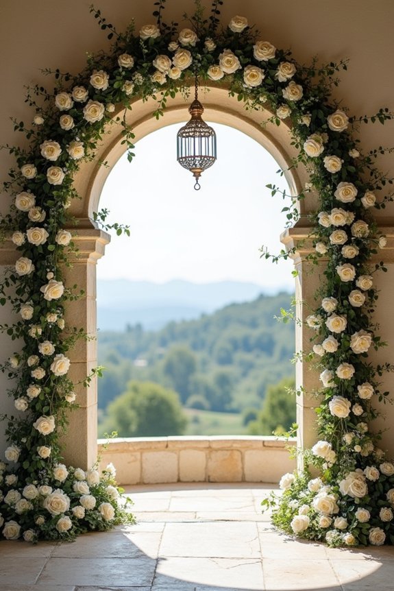 castle inspired ceremony arch design