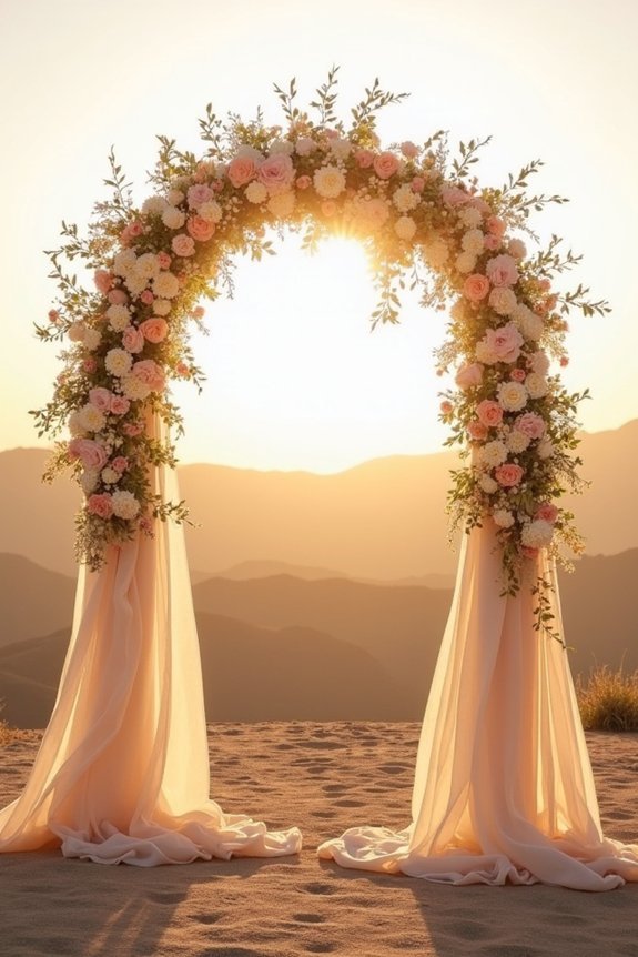 champagne arches enhance elegance