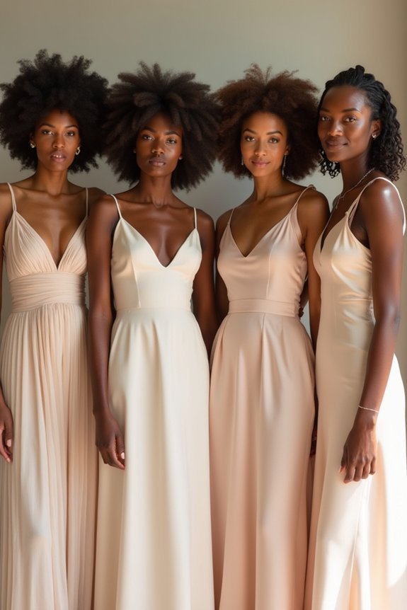 champagne hues for bridesmaids