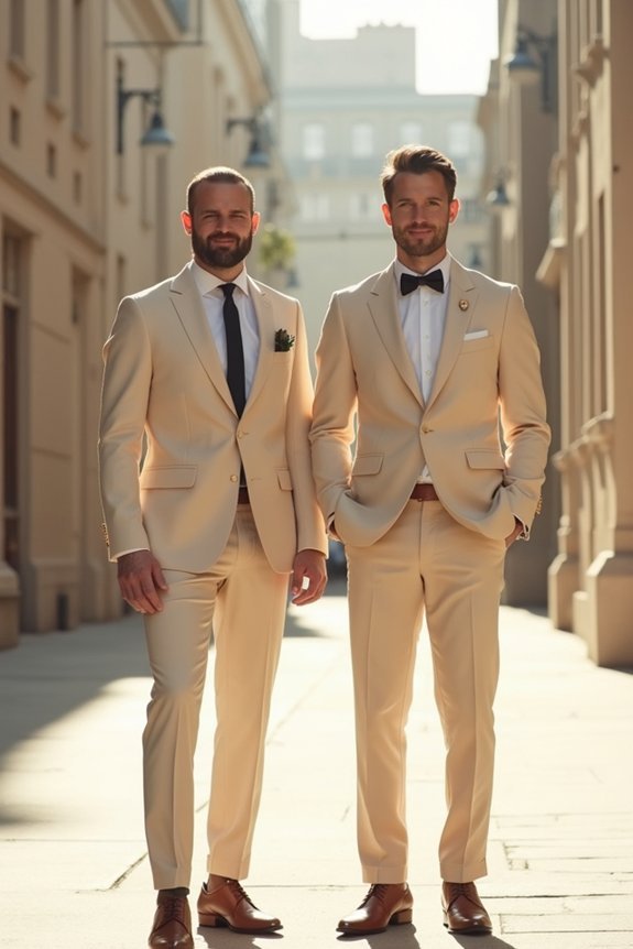 champagne suits for groomsmen