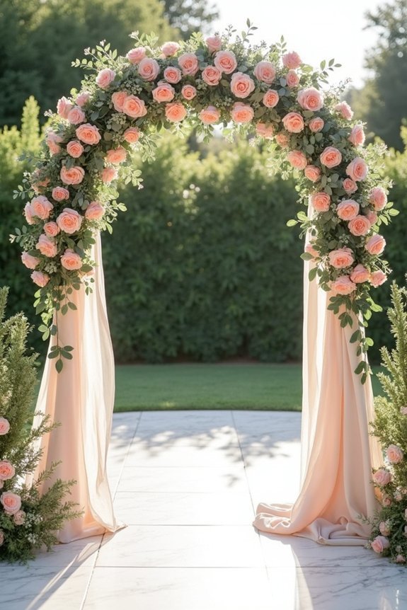 champagne themed wedding arch ideas
