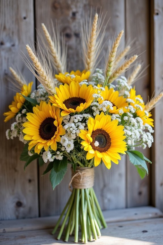 cheerful sunflowers enhance weddings