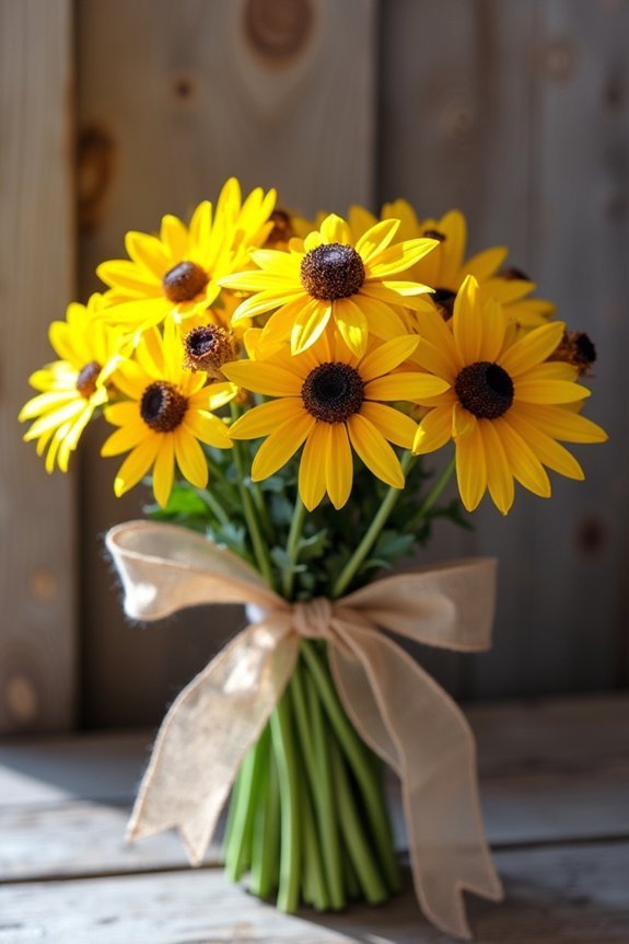 cheerful wildflower wedding decor