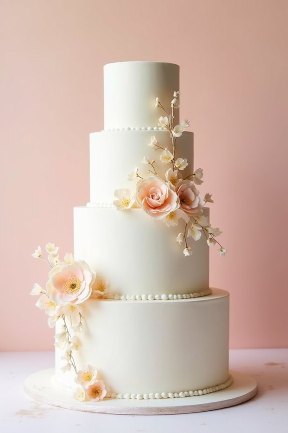 chic champagne wedding cakes