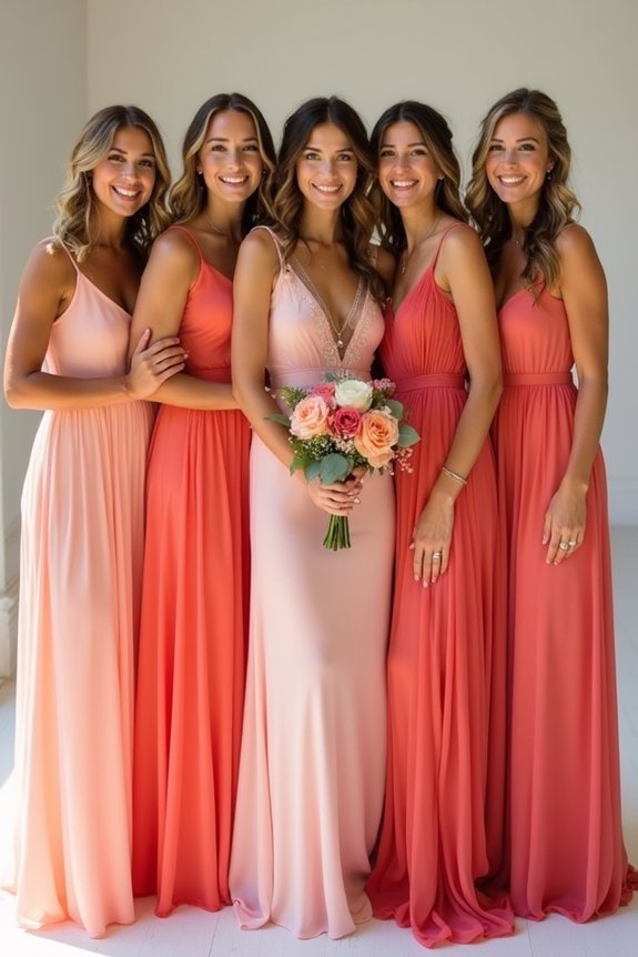 choosing bridesmaid coral shades