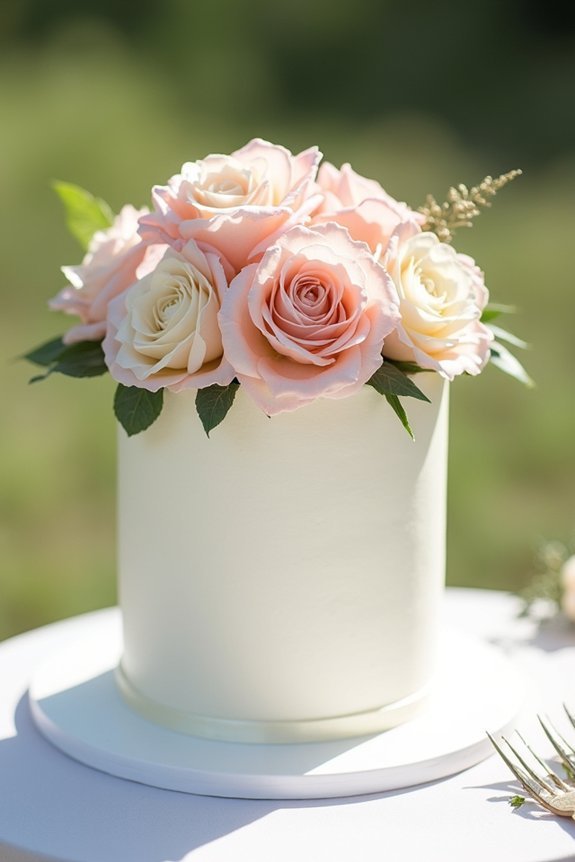 clustered garden rose centerpiece