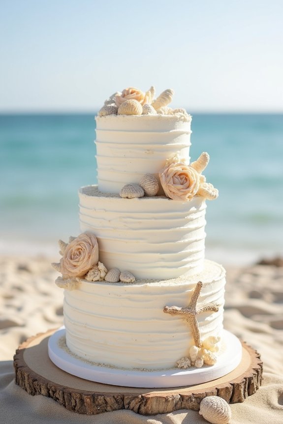 coastal cake design elements