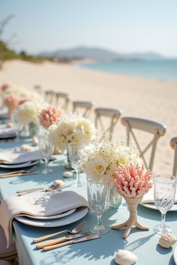 coastal elegant reception styling