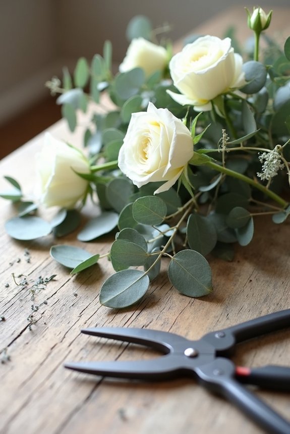 cohesive floral arrangement steps