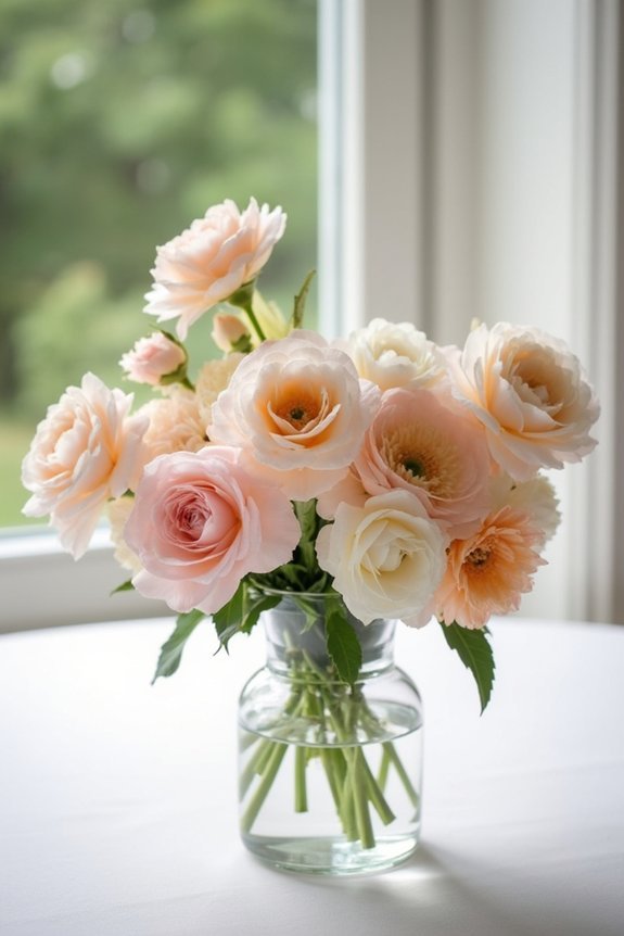 colorful vessels enhance centerpieces