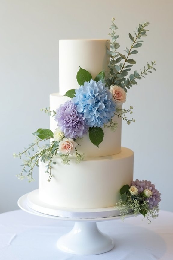 complementary flower pairings enhance hydrangeas