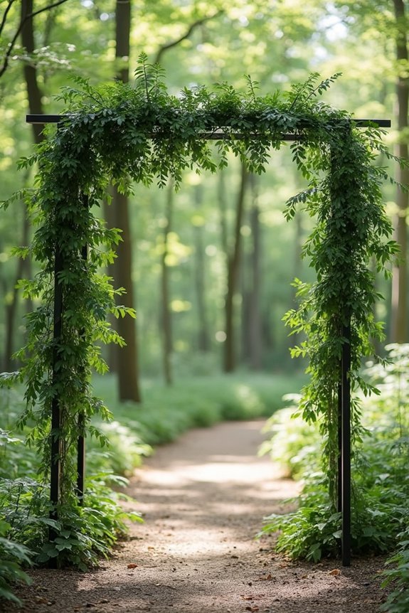 contemporary forest green arch