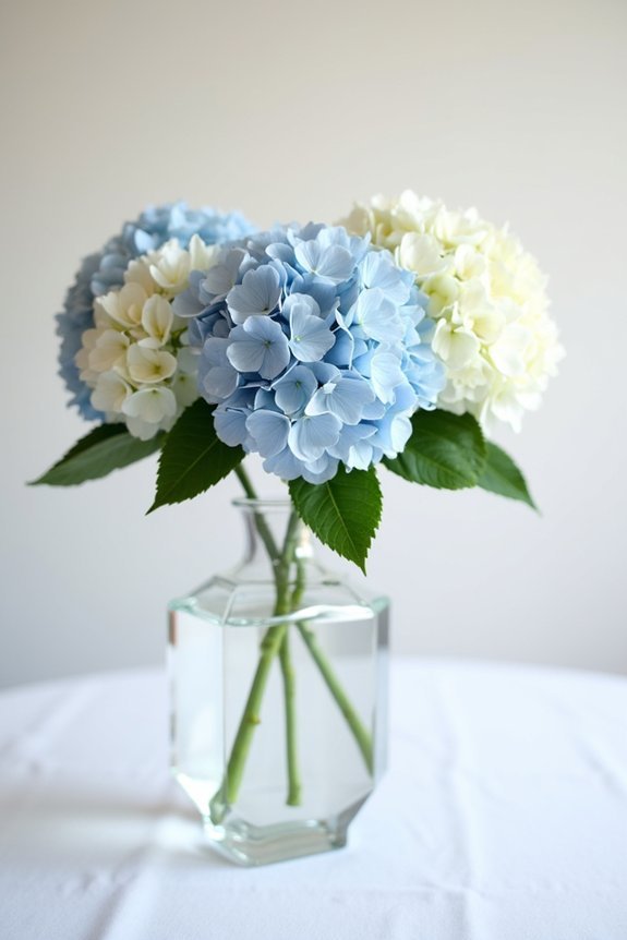 contemporary hydrangeas in geometry